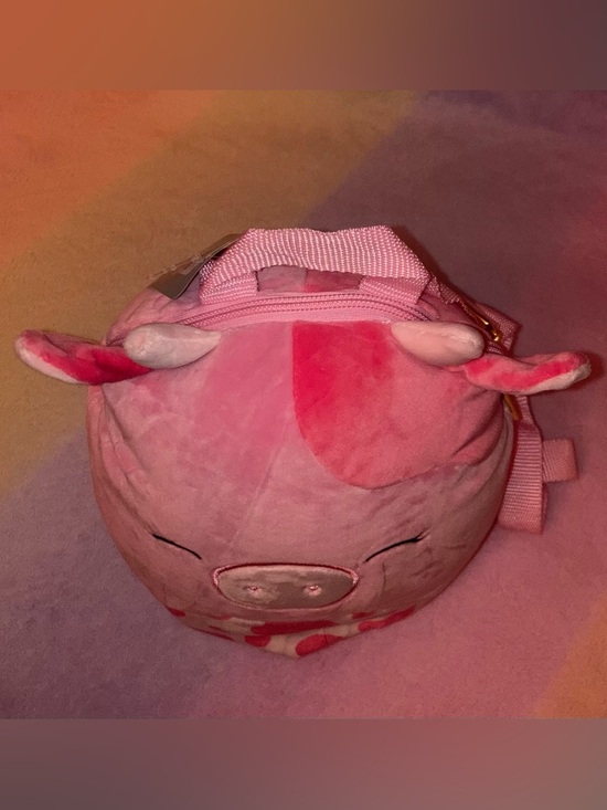 Squishmallow 10” Plush Backpack - Calynda the Pink Strawberry Cow - Bioworld - Picture 5 of 8